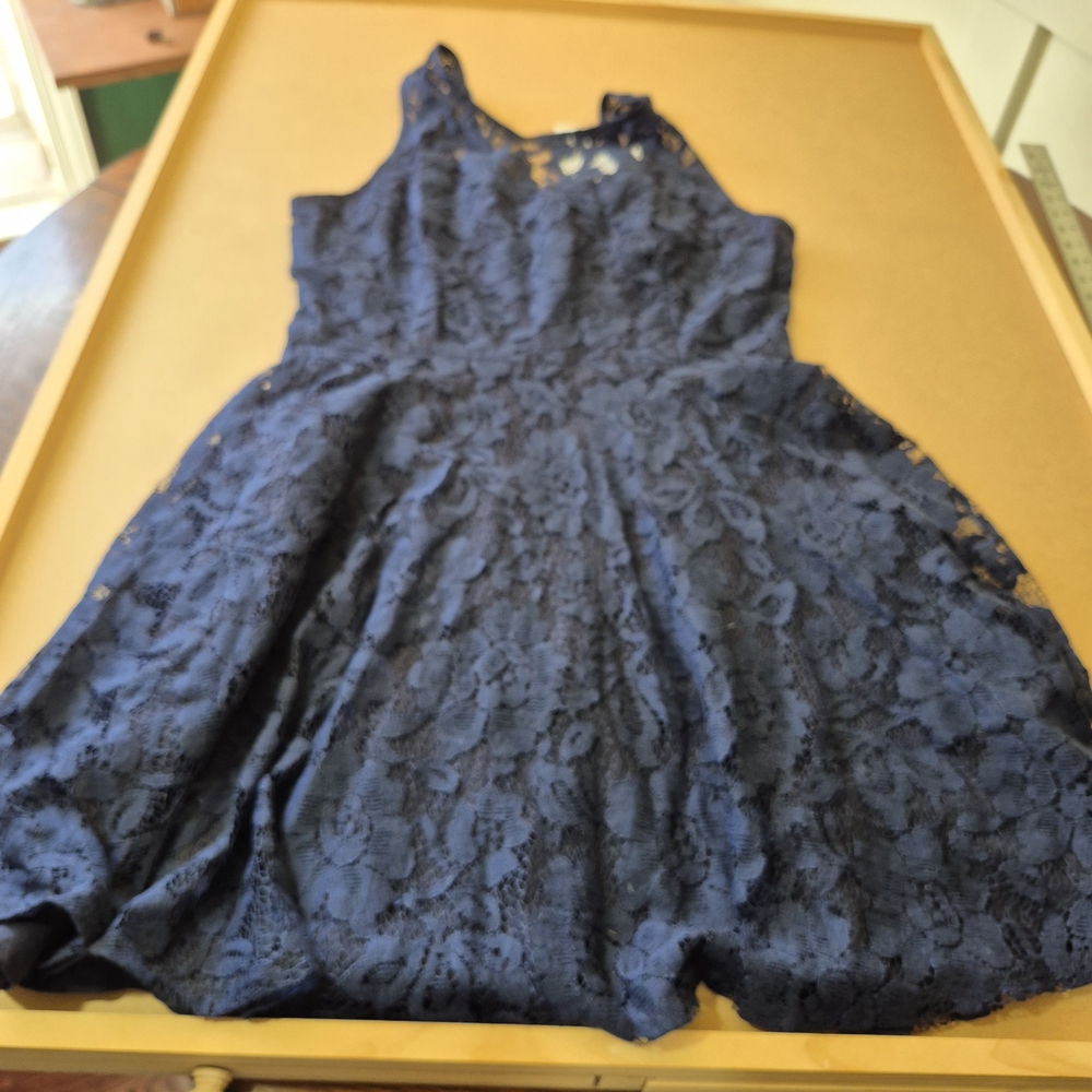 BB Dakota Elegant Navy Lace Dress - Picture 1 of 9